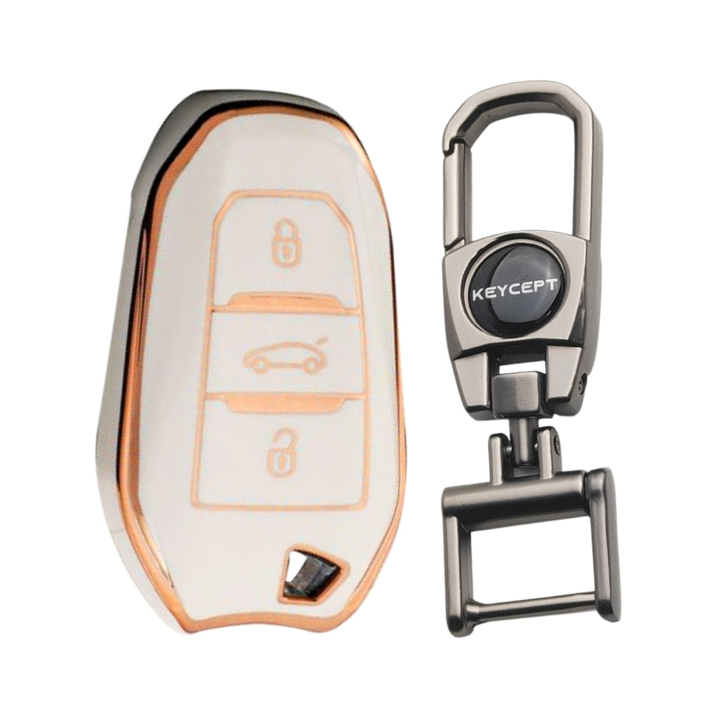 Citroen Gold Line TPU Key Cover with Keychain