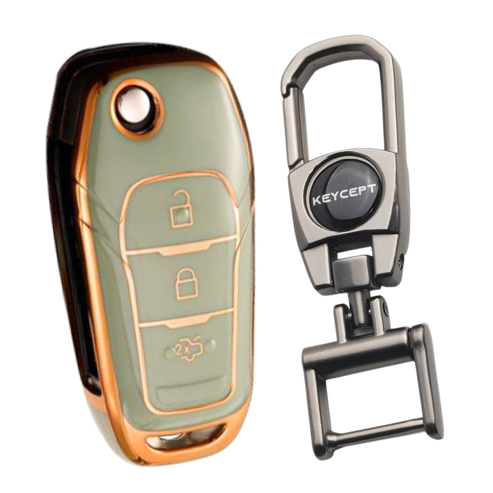 Ford Gold line TPU Key Cover with Keychain