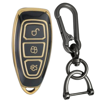 Ford Gold line TPU Key Cover with Keychain (Type 1)