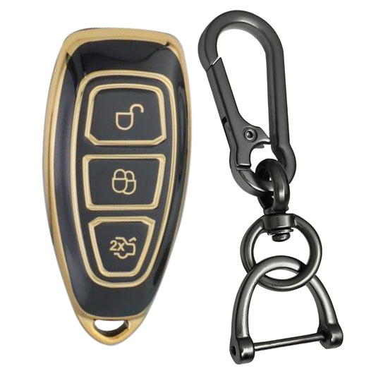 Ford Gold line TPU Key Cover with Keychain (Type 1)
