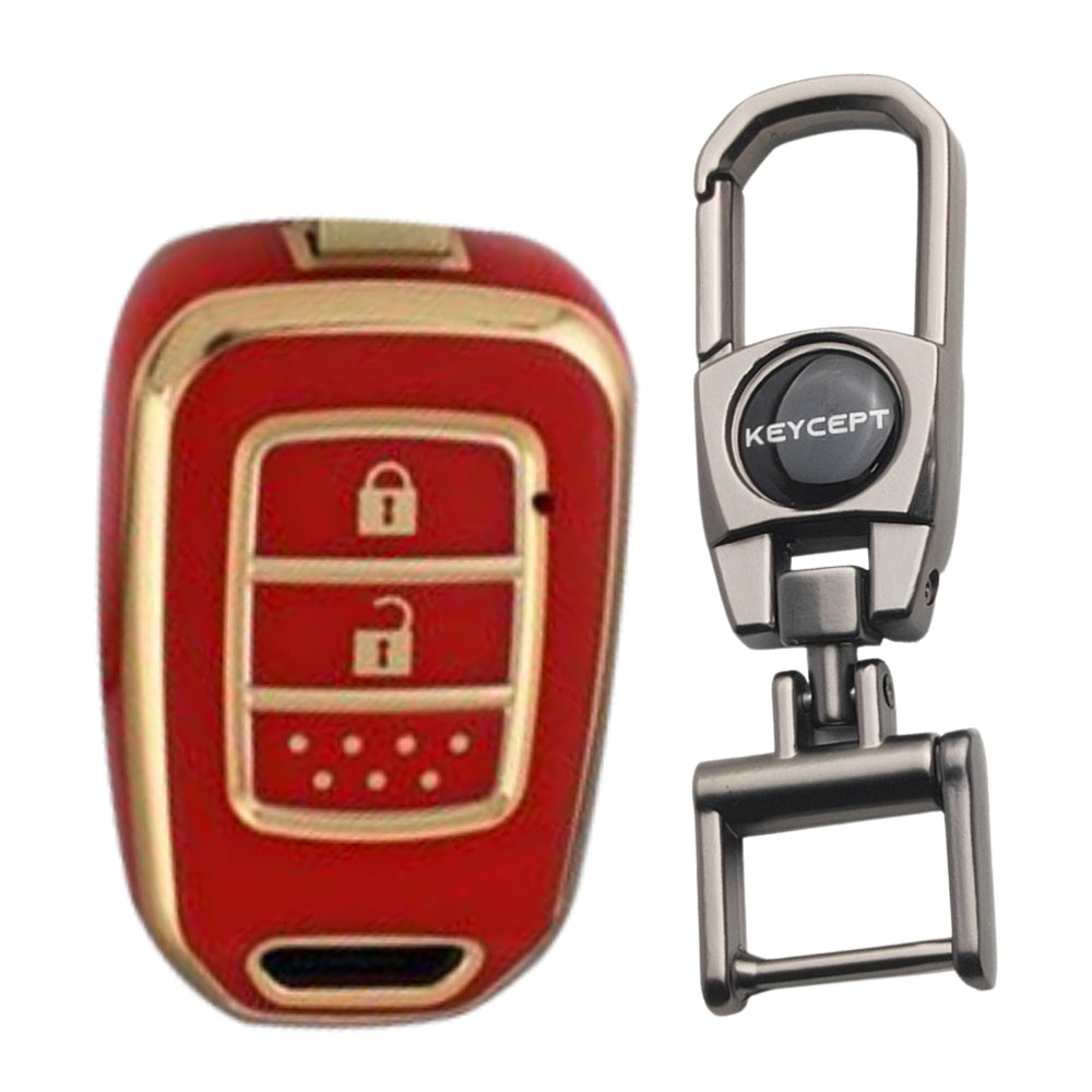 Honda Gold Line TPU Key Cover with Keychain