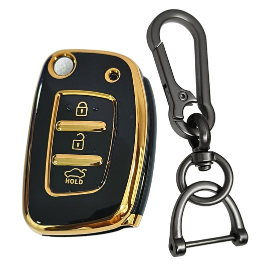 Gold Line TPU Key Cover with Keychain 1