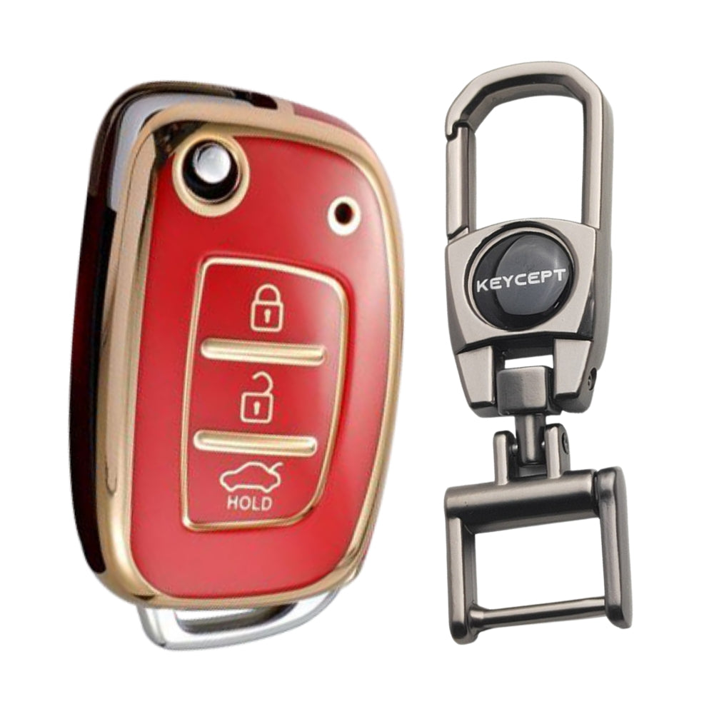 Hyundai Gold Line TPU Key Cover with Keychain (Type 2)