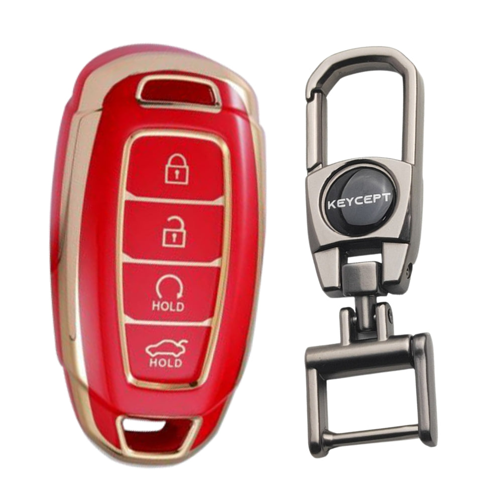 Hyundai Gold Line TPU Key Cover with Keychain