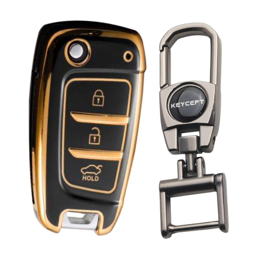 Hyundai Gold Line TPU Key Cover with Keychain