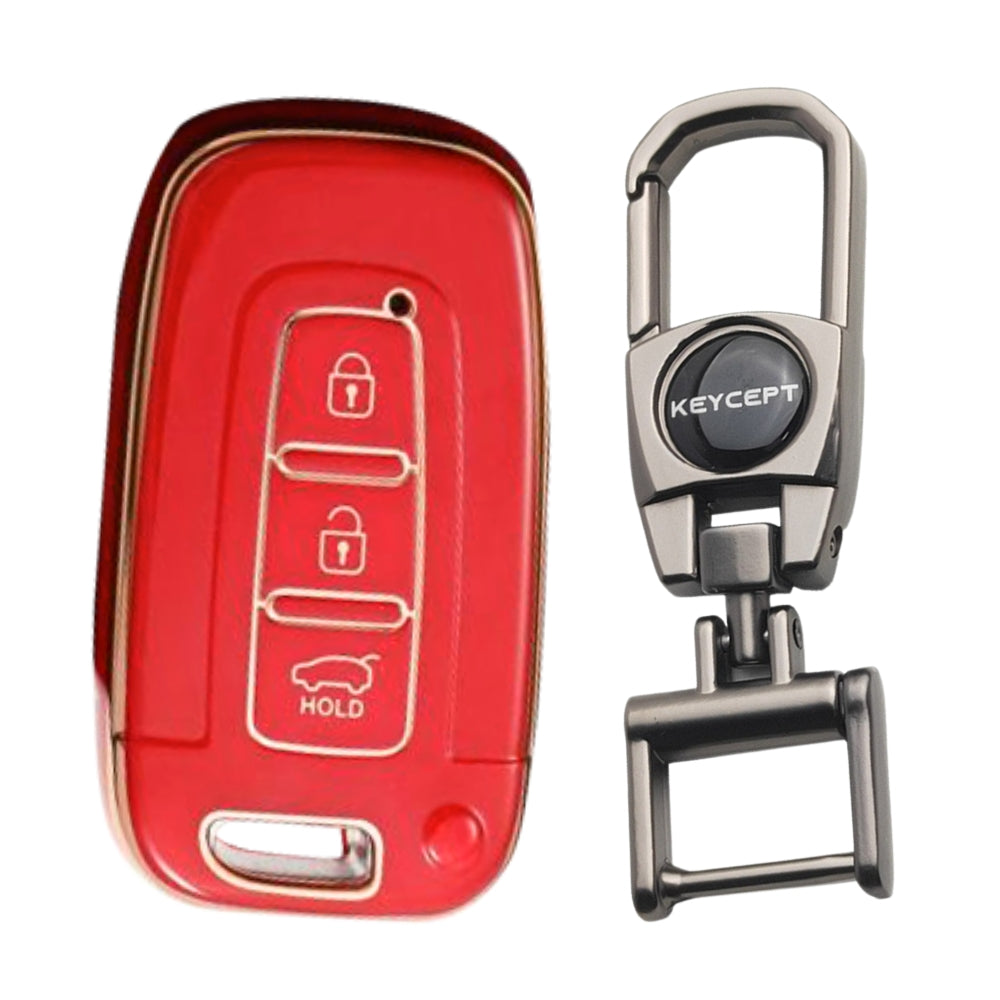 Hyundai Gold Line TPU Key Cover with Keychain