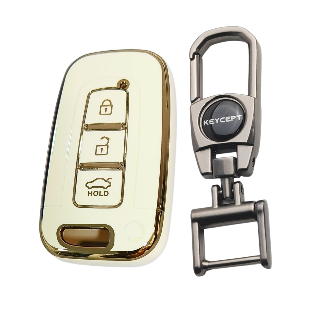 Hyundai Gold Line TPU Key Cover with Keychain