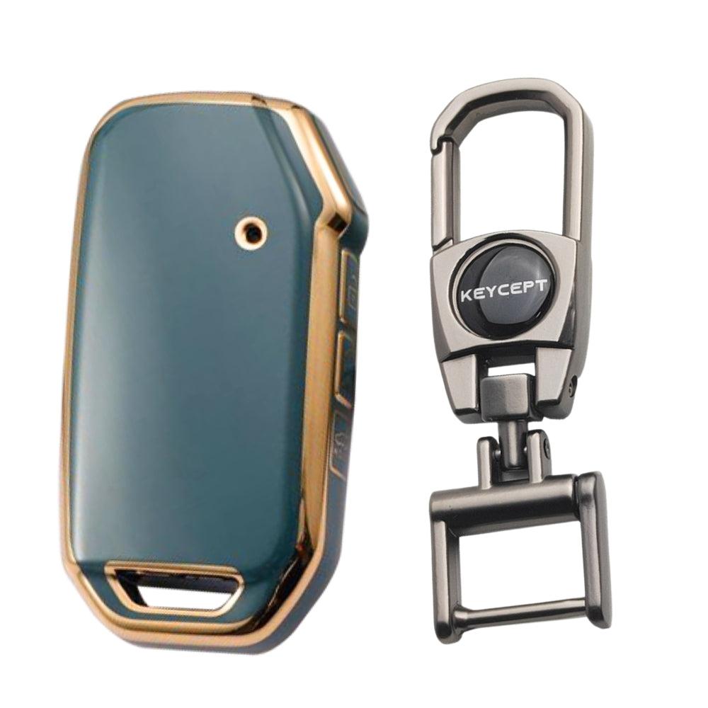 Kia Gold Line TPU Key Cover with Keychain