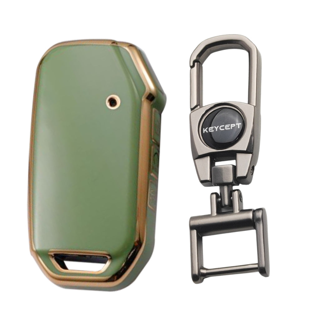 Kia Gold Line TPU Key Cover with Keychain