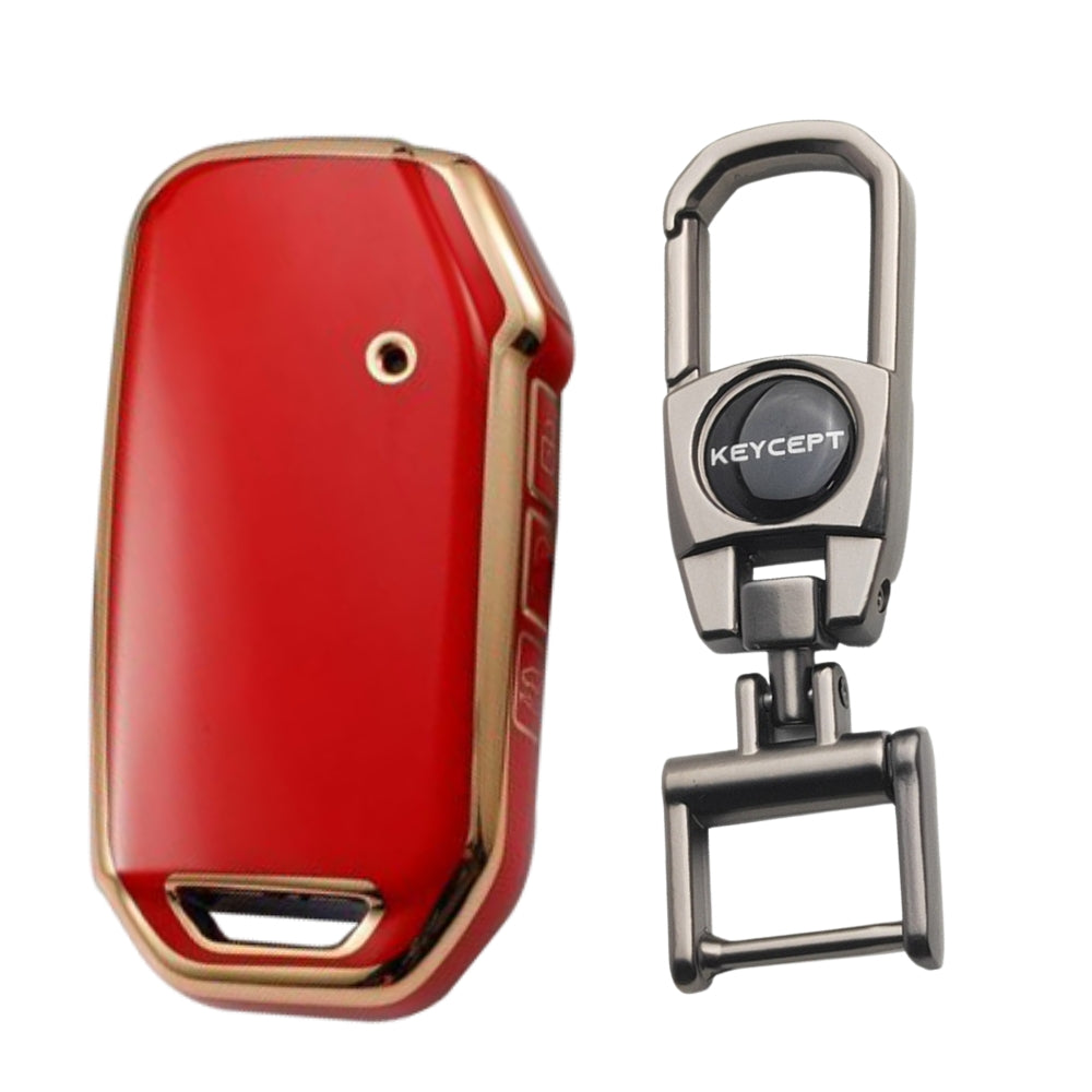 Kia Gold Line TPU Key Cover with Keychain