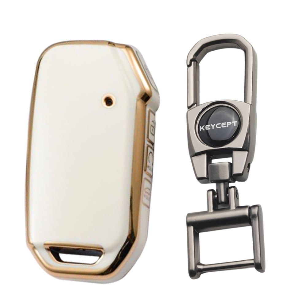 Kia Gold Line TPU Key Cover with Keychain