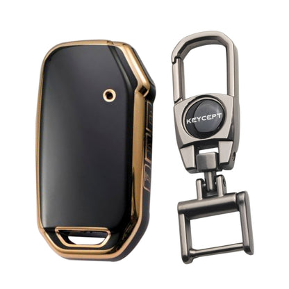 Kia Gold Line TPU Key Cover with Keychain