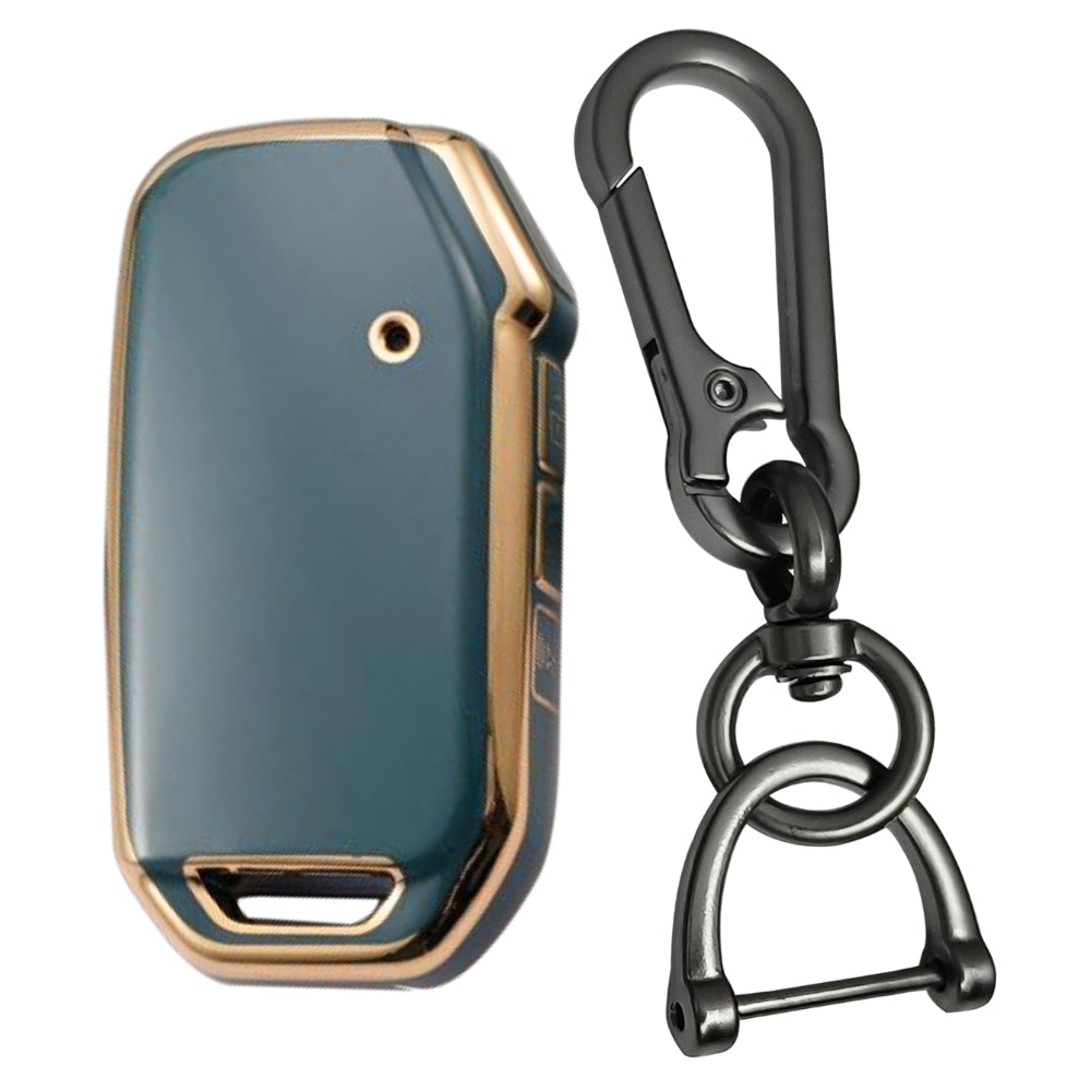 Kia Gold Line TPU Key Cover with Keychain