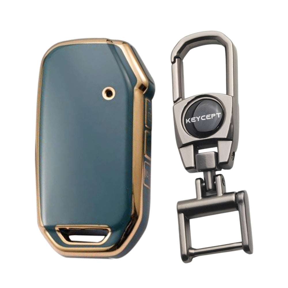 Kia Gold Line TPU Key Cover with Keychain