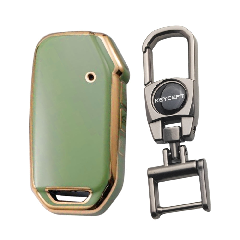 Kia Gold Line TPU Key Cover with Keychain