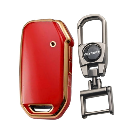 Kia Gold Line TPU Key Cover with Keychain