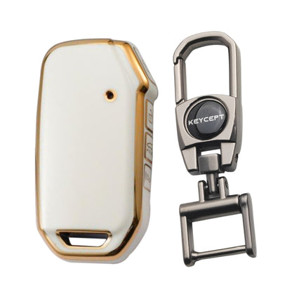 Kia Gold Line TPU Key Cover with Keychain