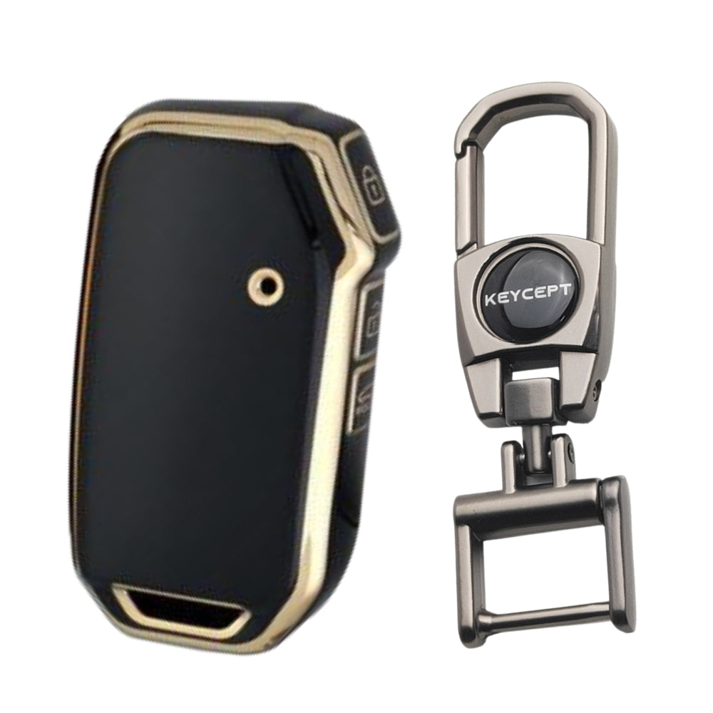 Kia Gold Line TPU Key Cover with Keychain