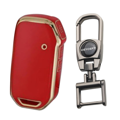 Kia Gold Line TPU Key Cover with Keychain