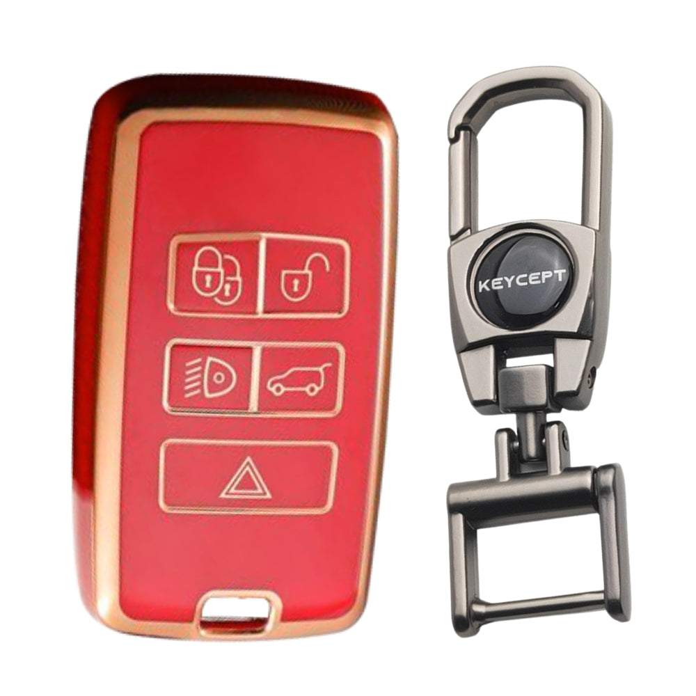 Gold Line TPU Key Cover with Keychain (Type 2)