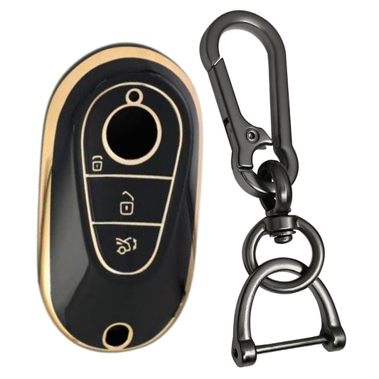 Mercedes Benz Gold Line TPU Key Cover with Keychain (Type 1)