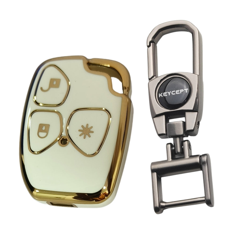 TPU Gold Line Key Cover with Keychain (Type 2).