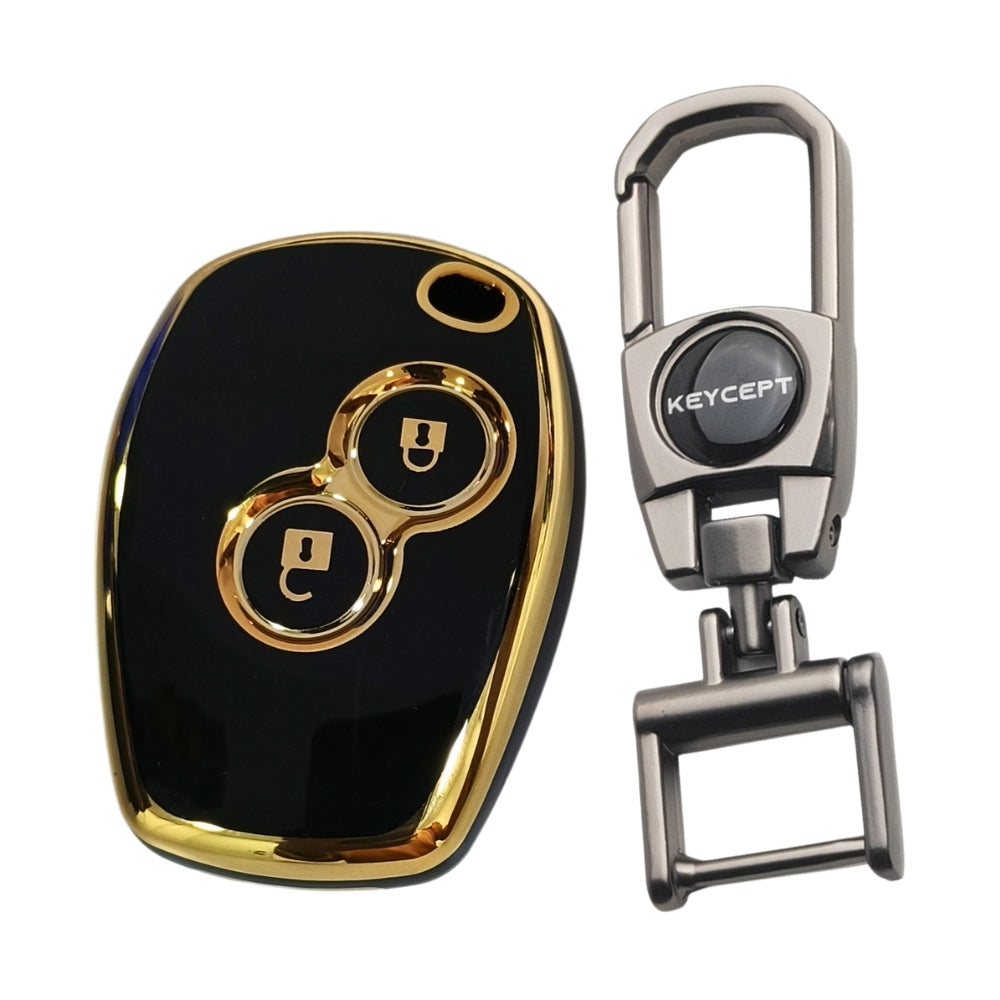 Nissan/Renault Gold Line TPU Key Cover with Keychain