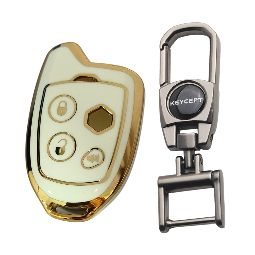 Gold Line TPU Key Cover with Keychain K2