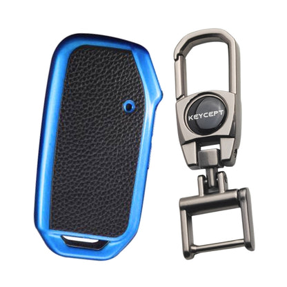 Kia TPU Leather Key Cover with Keychain. (Type 2)