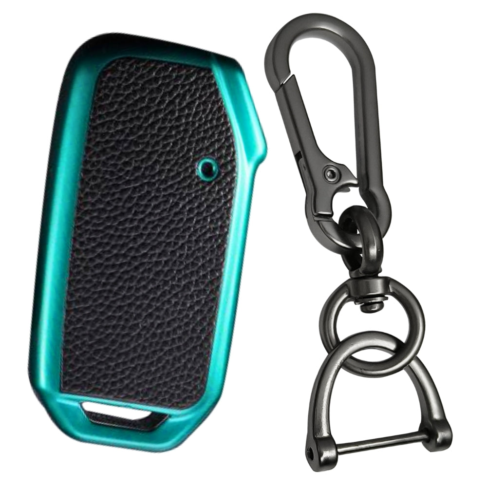 Kia TPU Leather Key Cover with Keychain. (Type 2)