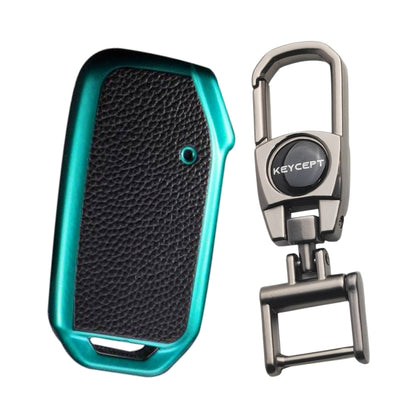 Kia TPU Leather Key Cover with Keychain. (Type 2)