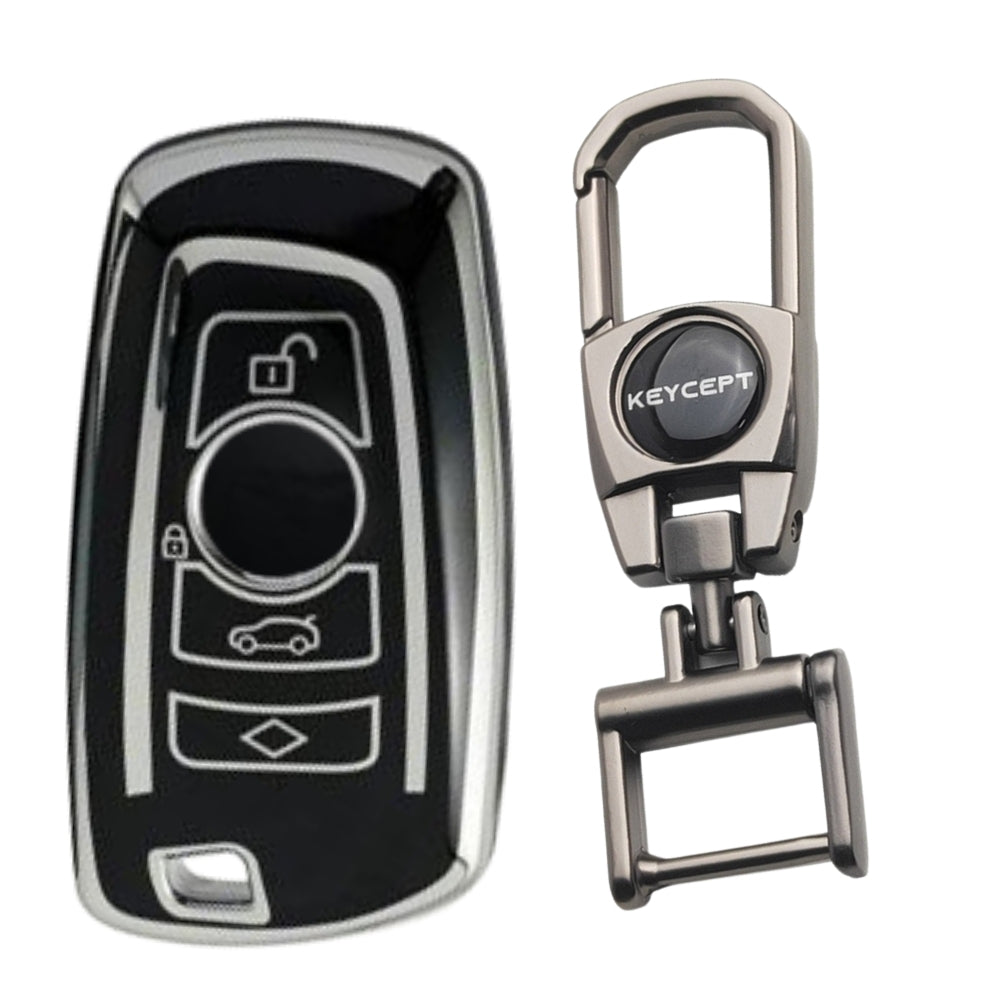 BMW Silver Line TPU Key Coverwith Keychain