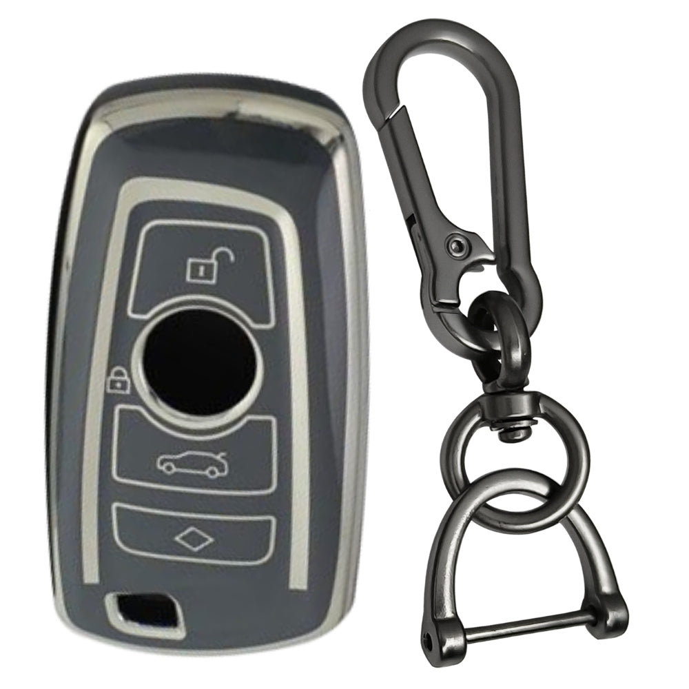 BMW Silver Line TPU Key Coverwith Keychain