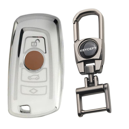 BMW Silver Line TPU Key Coverwith Keychain