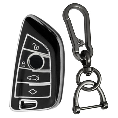 BMW Silver Line TPU Key Cover for with Keychain