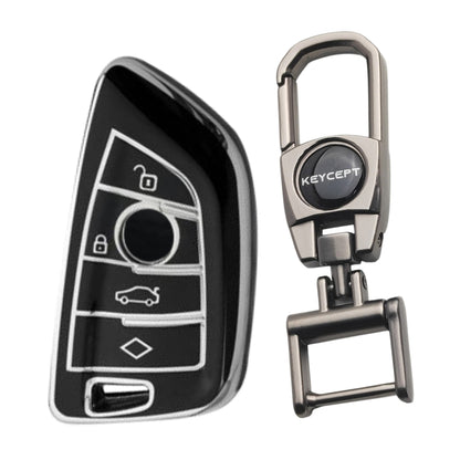 BMW Silver Line TPU Key Cover for with Keychain