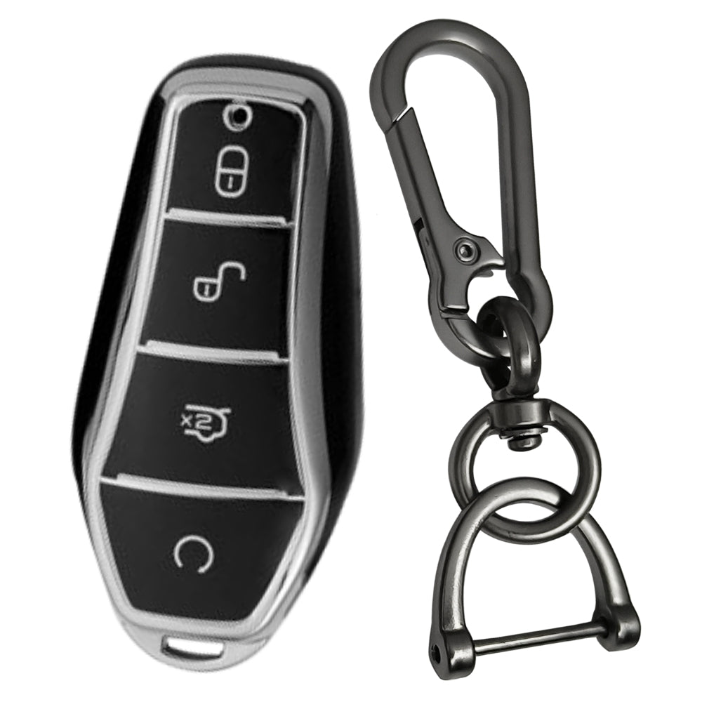 BYD Silver Line TPU Car Key Cover with Keychain