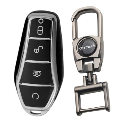 BYD Silver Line TPU Car Key Cover with Keychain