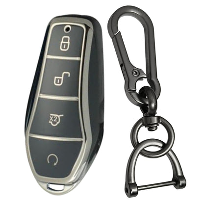 BYD Silver Line TPU Car Key Cover with Keychain