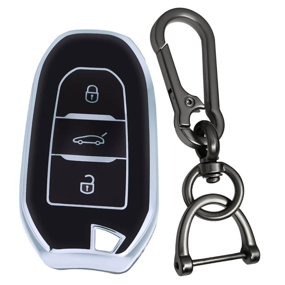 Citroen Silver Line TPU Key Cover with Keychain