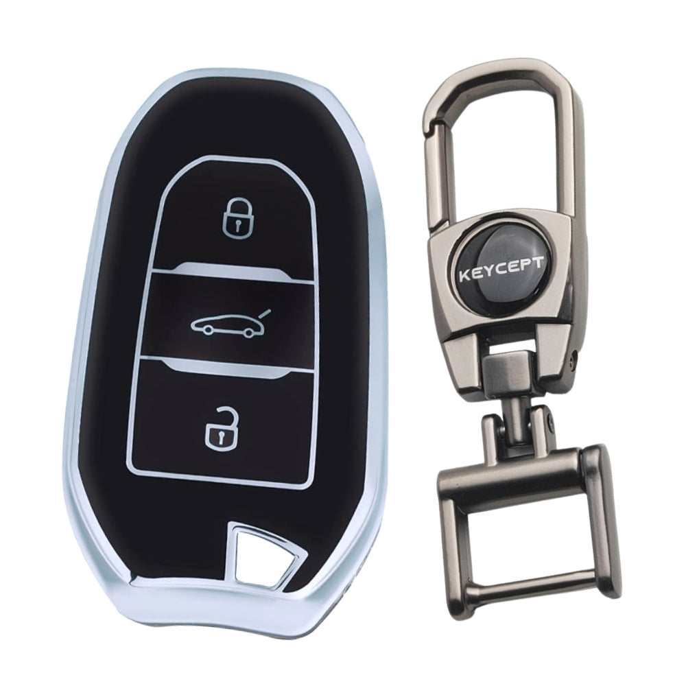 Citroen Silver Line TPU Key Cover with Keychain