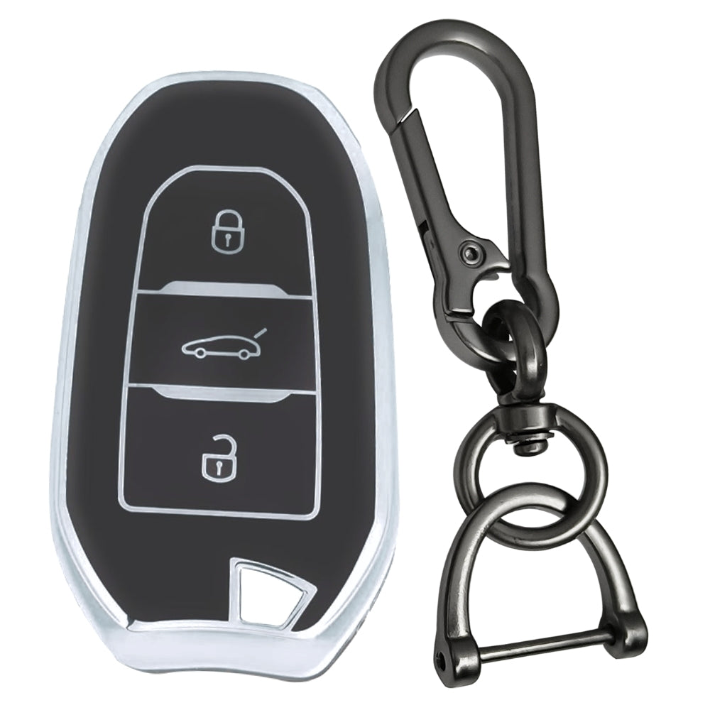 Citroen Silver Line TPU Key Cover with Keychain