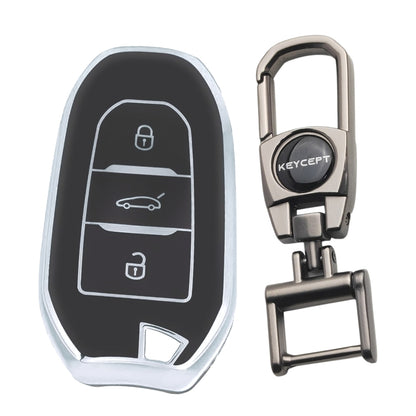 Citroen Silver Line TPU Key Cover with Keychain