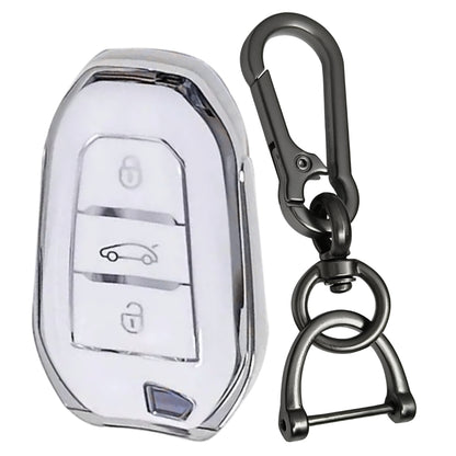 Citroen Silver Line TPU Key Cover with Keychain