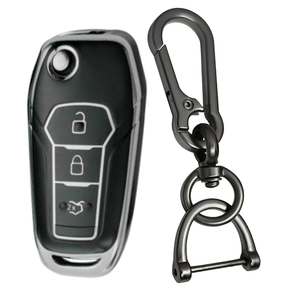 Ford Silver Line TPU Key Cover with Keychain