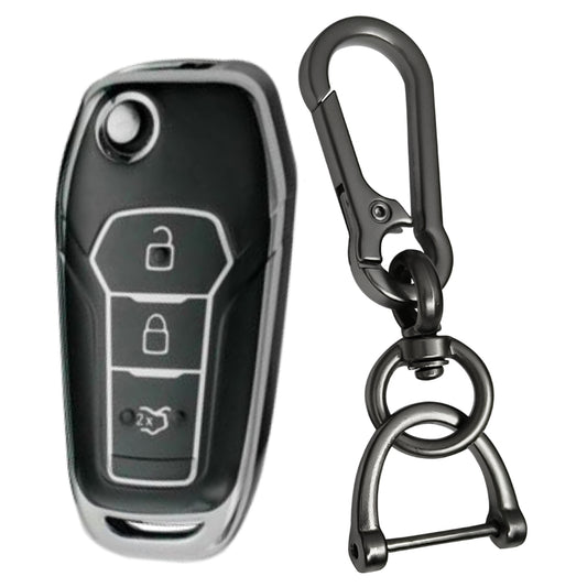 Silver Line TPU Key Cover with Keychain (Type 1)