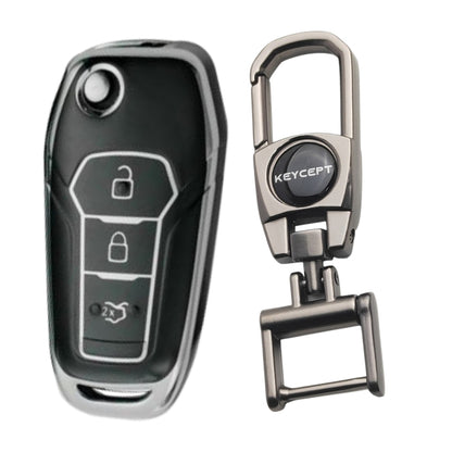 Ford Silver Line TPU Key Cover with Keychain