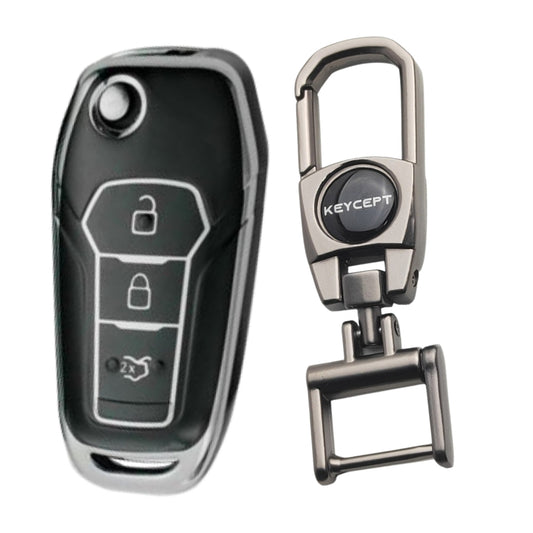 Silver TPU Key Cover with Keychain (Type 2)