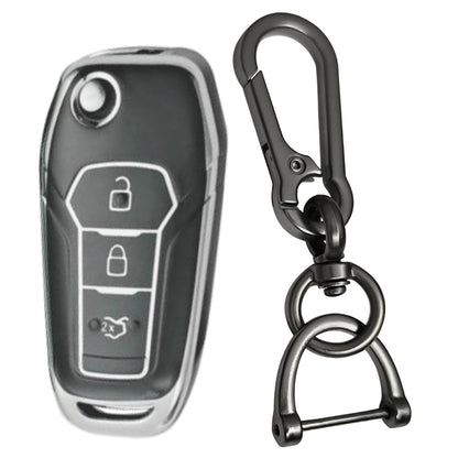 Ford Silver Line TPU Key Cover with Keychain