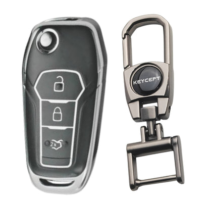 Ford Silver Line TPU Key Cover with Keychain